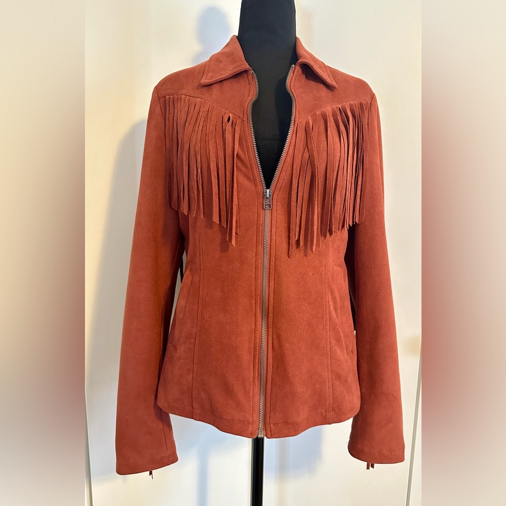 Fringe Faux Suede Jacket